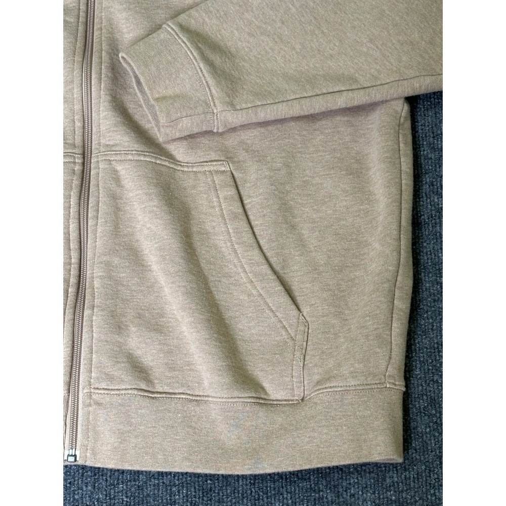LL Bean Men's Beige‎ Fleece Lined Zip Up Jacket Comfort Warm Size LG - Picture 3 of 8